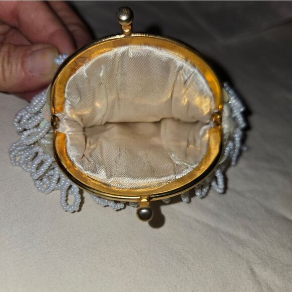 Beaded Evening Purse/coin Bag Evening Round Beaded, Sequins, Rhineston Vtg - Picture 13 of 16